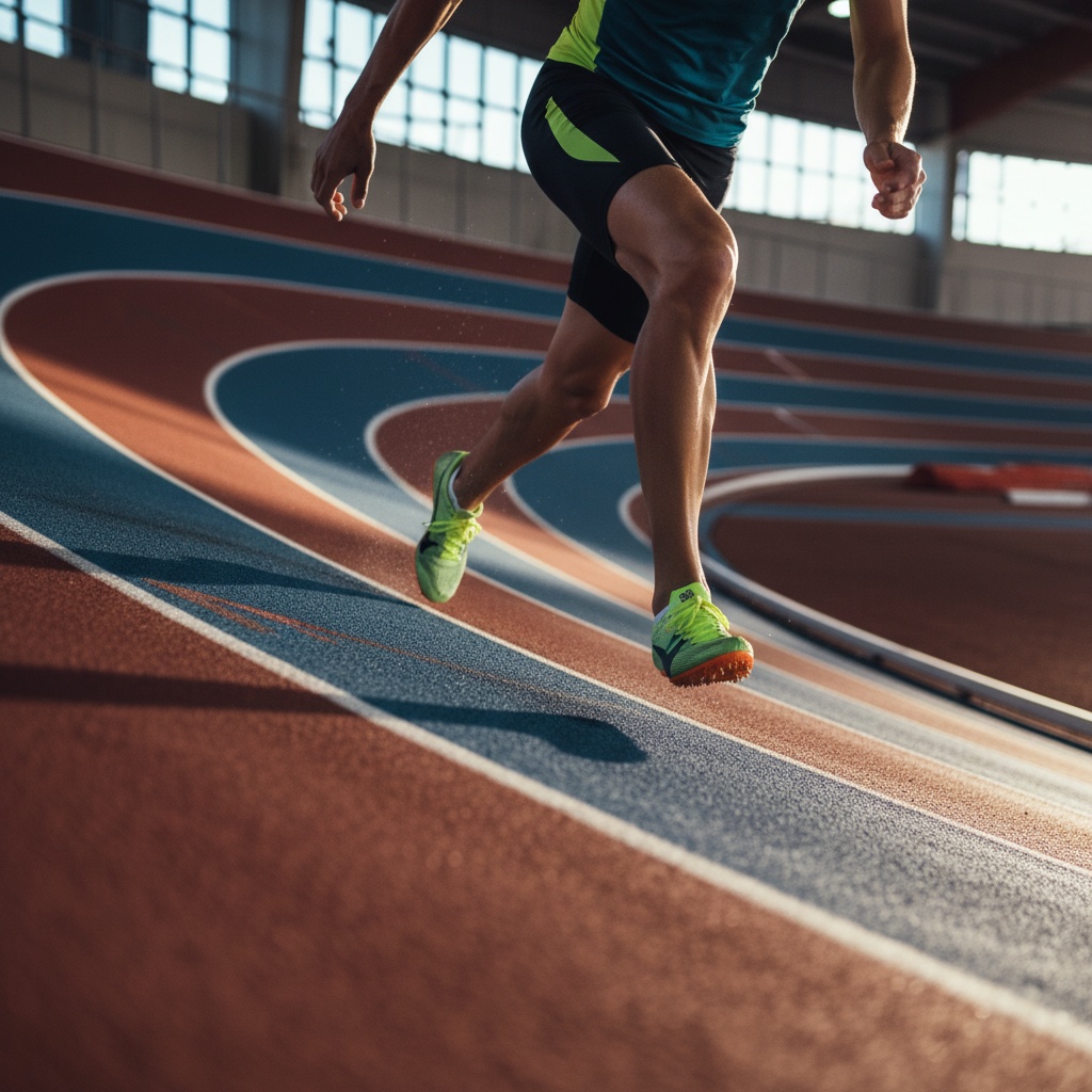 Indoor track facility with runners