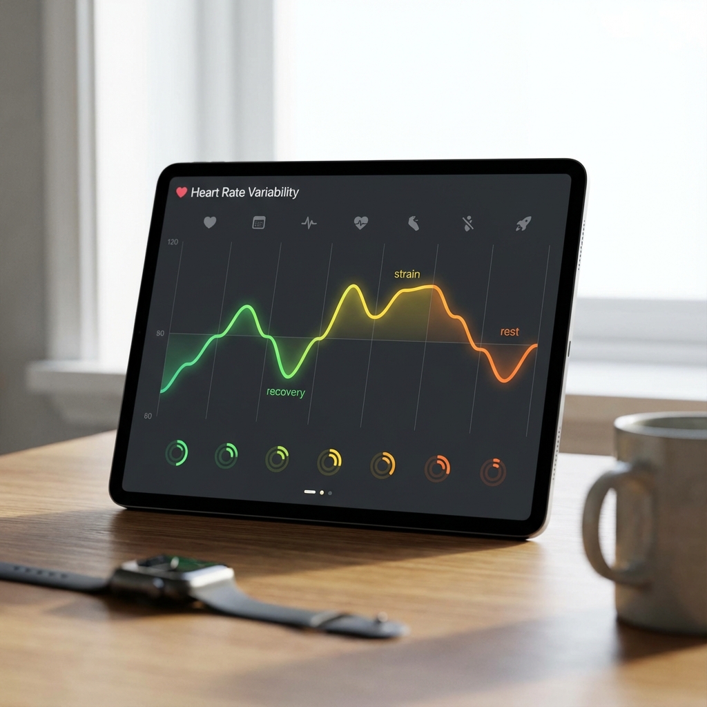Heart rate variability graph showing recovery patterns
