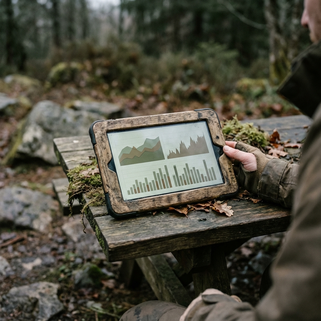A training elevation chart displayed on a tablet showing weekly hill training progression with cumulative gain metrics