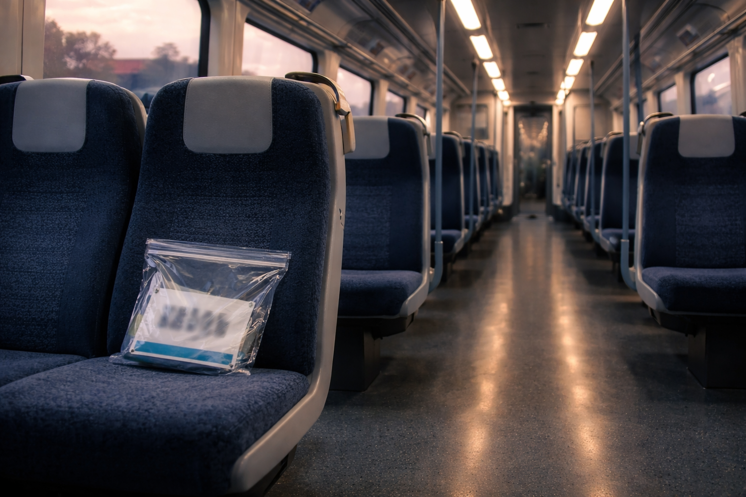 A race-morning illustrated timeline on a white background. A horizontal arrow from left to right, with six icon-markers spaced along it at specific times: an alarm clock at 5:30 AM, a bowl/spoon at 6:30 AM, a train at 7:30 AM, a bag at 8:15 AM (baggage drop), a group of small abstract figures at 9:00 AM (start corrals), and a starting flag at 10:00 AM (gun time). The icons are simple, geometric, two-tone (navy outlines with orange fills). No text, no labels. The spacing between icons is uneven — a big gap between arrival and baggage, a small gap between corrals and start. Clean flat design. 16:9 widescreen.